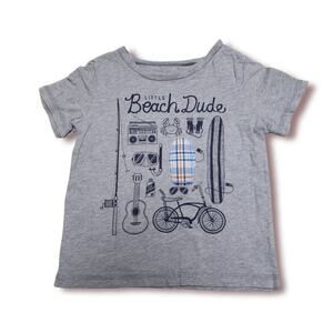 Carters Gray Little Beach Dude Fish Guitar Short Sleeved Shirt - Size 24 Months